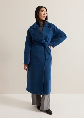 Phase Eight Darcy Double Faced Wool Smart Coats Turquoise Canada | YAFWBT-069